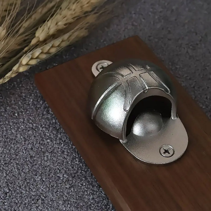 Magnetic Wooden Bottle Opener with Net Sports Design