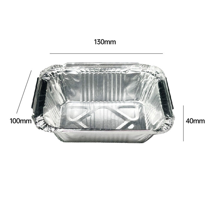 125 Pcs Disposable Tin Foil Pans Quadrate Food Grade for Baking and Grilling