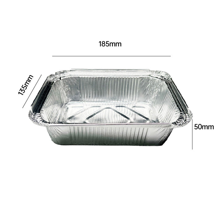 125 Pcs Disposable Tin Foil Pans Quadrate Food Grade for Baking and Grilling