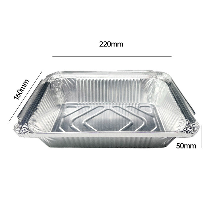 125 Pcs Disposable Tin Foil Pans Quadrate Food Grade for Baking and Grilling