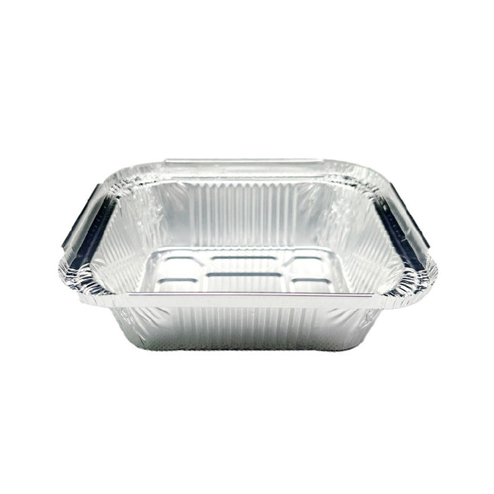 125 Pcs Disposable Tin Foil Pans Quadrate Food Grade for Baking and Grilling