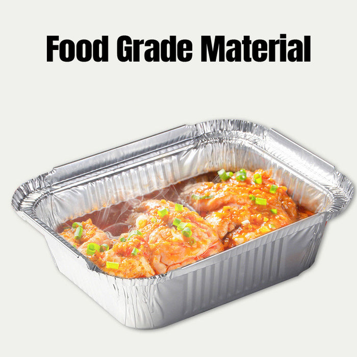 125 Pcs Disposable Tin Foil Pans Quadrate Food Grade for Baking and Grilling