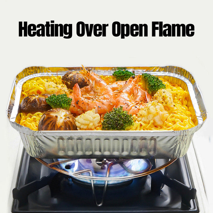 125 Pcs Disposable Tin Foil Pans Quadrate Food Grade for Baking and Grilling