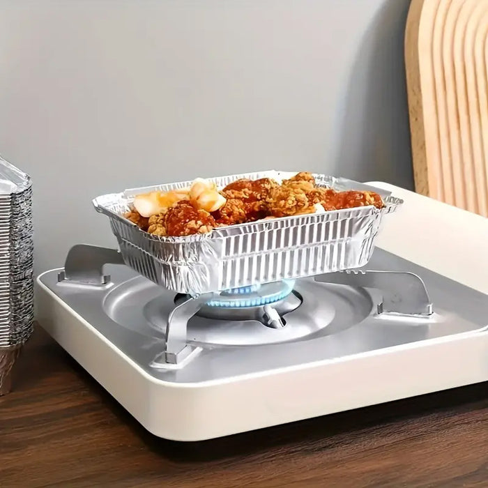 125 Pcs Disposable Tin Foil Pans Quadrate Food Grade for Baking and Grilling