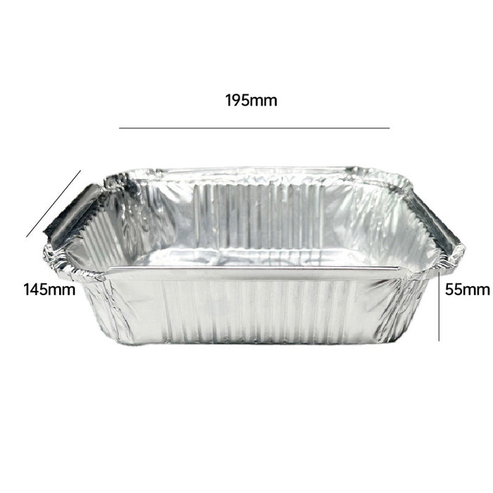 125 Pcs Disposable Tin Foil Pans Quadrate Food Grade for Baking and Grilling