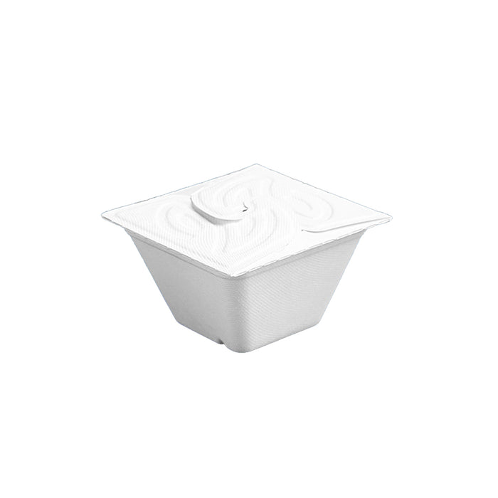 50 Pcs Pulp Salad and Fruit Lunch Boxes Four-Turn Lid White 5 Sizes 550-1050 ml