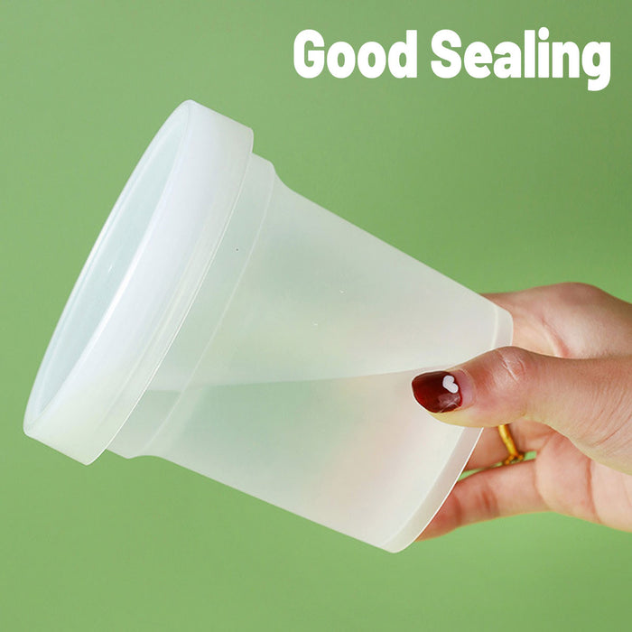 50 Pcs Dessert Takeaway Cups with Double Lids 300ml 500ml