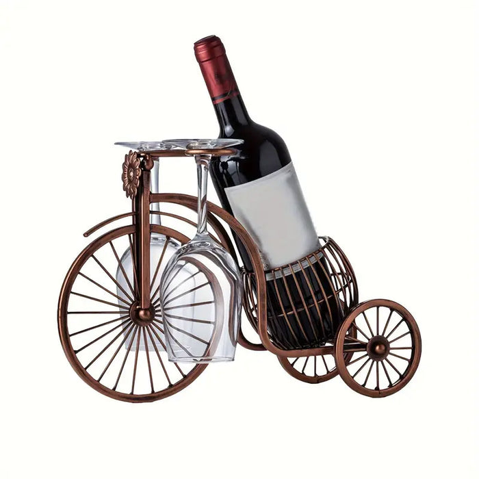 Vintage Tricycle Wine Rack Metal 4 Bottle Countertop Holder