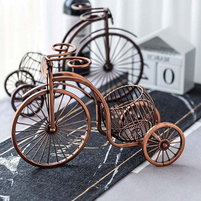 Vintage Tricycle Wine Rack Metal 4 Bottle Countertop Holder