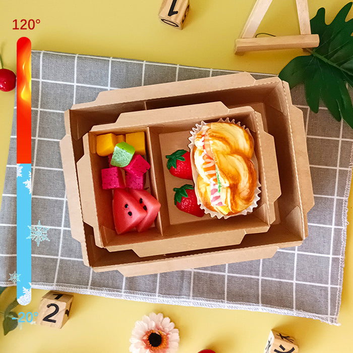 200Pcs Brown Kraft Paper Lunch Boxes with PET Lid Leakproof Compostable