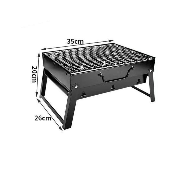 Portable Foldable Charcoal BBQ Grill Iron Steel 35 x 20 x 26 cm for Camping