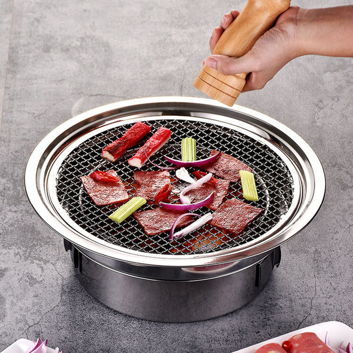 Portable Charcoal BBQ Grill Stainless Steel Medium