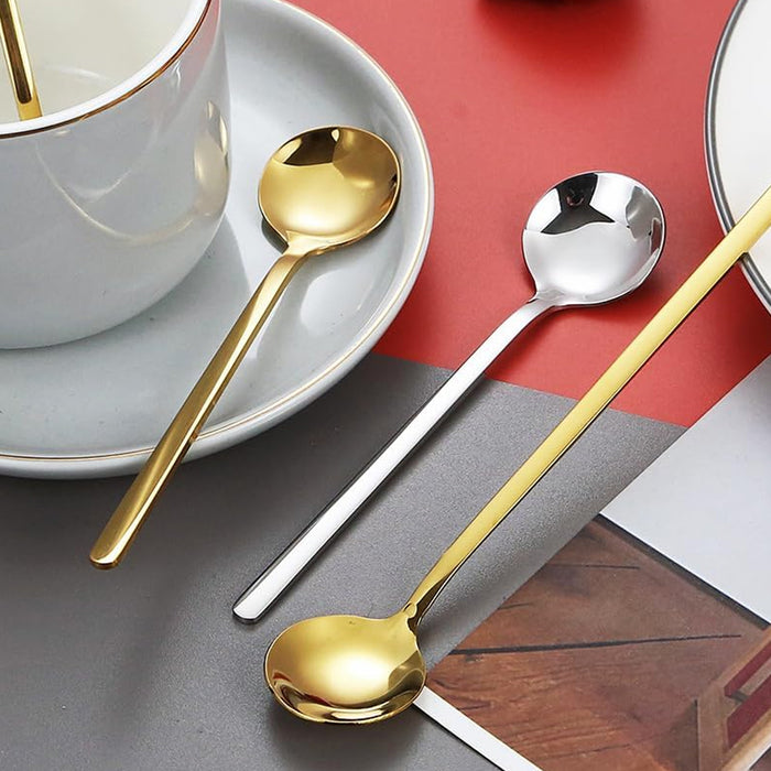 24 Pcs Stainless Steel Stirring Spoons 13cm 15cm Gold Silver