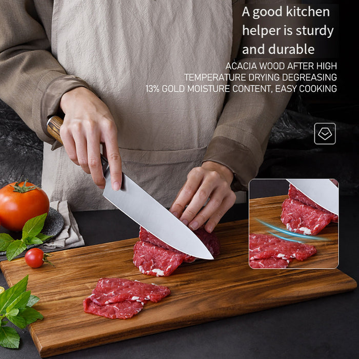 Acacia Wood Cutting Board Thick Knife Friendly Handle