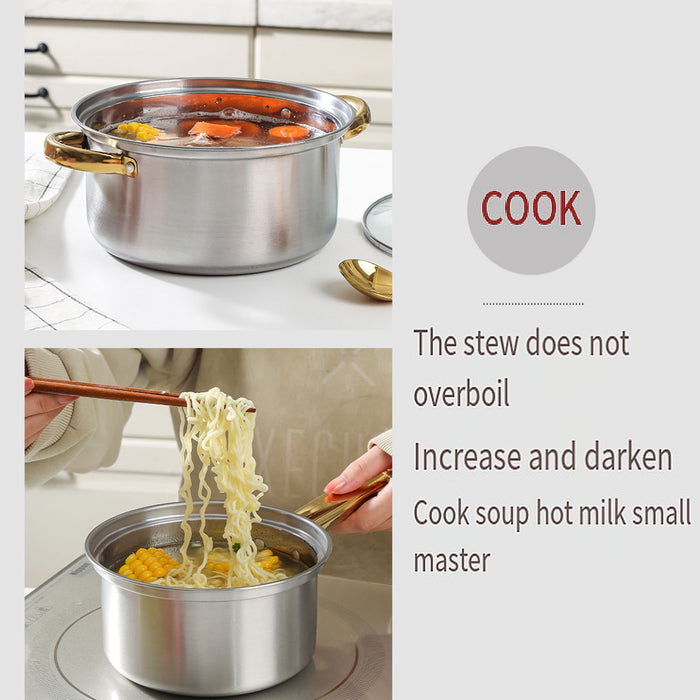 12 Pcs Stainless Steel Cookware Set Non-Stick Pots and Pans