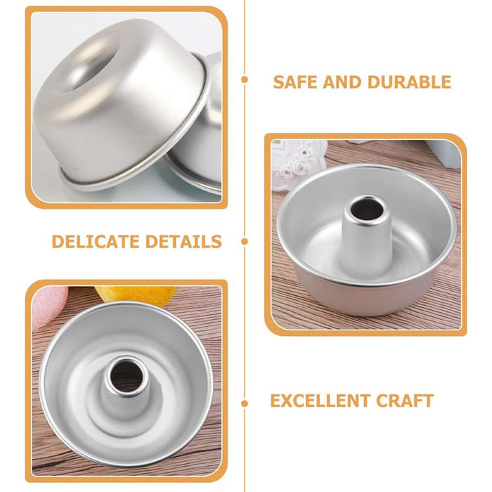 4 Pcs 4 Inch Hollow Cake Mould Nonstick Round Pan Set