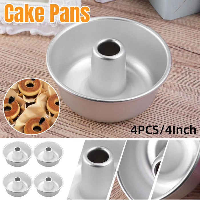 4 Pcs 4 Inch Hollow Cake Mould Nonstick Round Pan Set