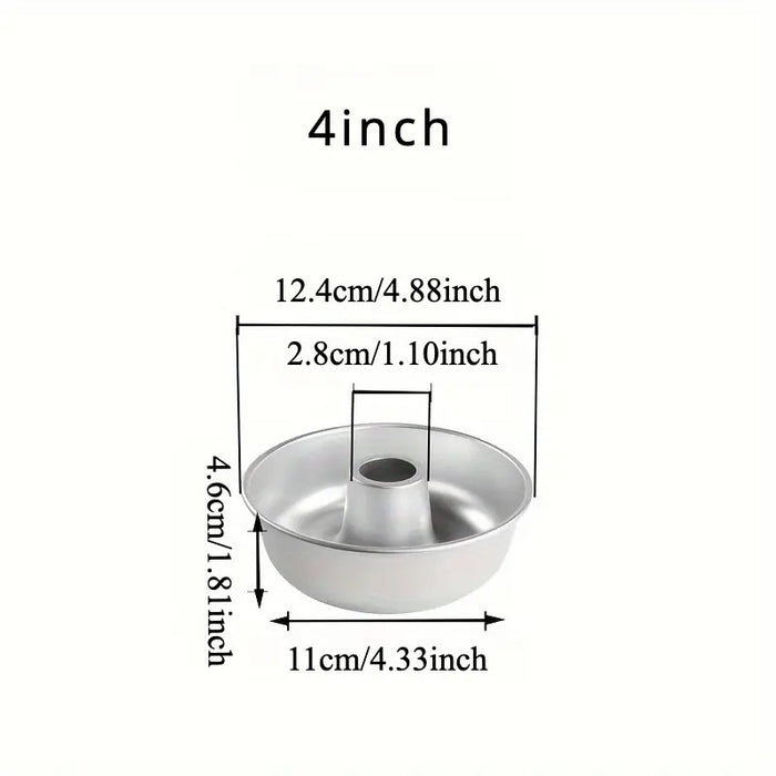 4 Pcs 4 Inch Hollow Cake Mould Nonstick Round Pan Set