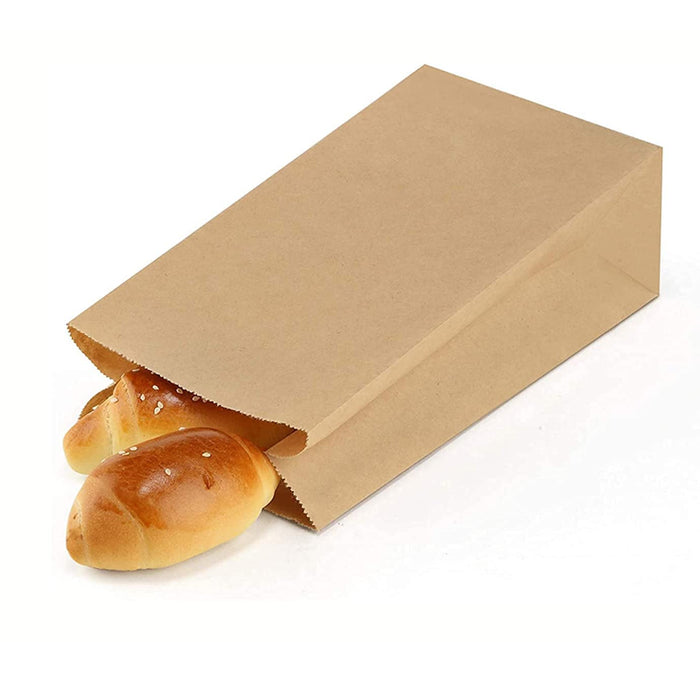 500Pcs Kraft Paper Bags Food Grade Recyclable for Bakery and Takeaway Use