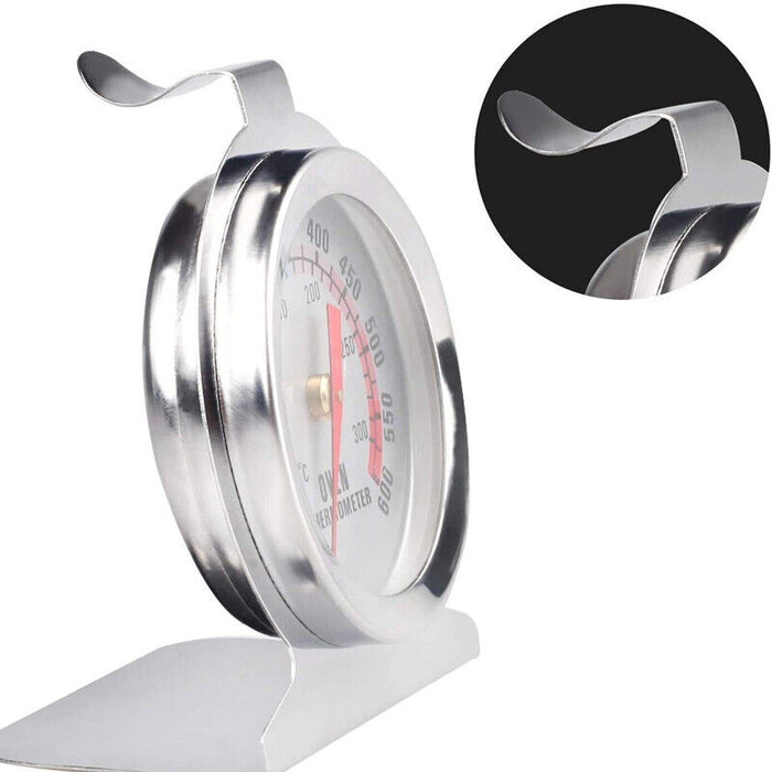 Stainless Steel Oven Thermometer with Large Dial Red Indicator