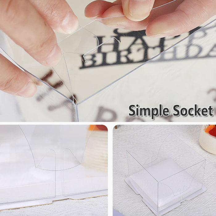 10 Pcs Clear PET Cake Box with Transparent Window Food Safe