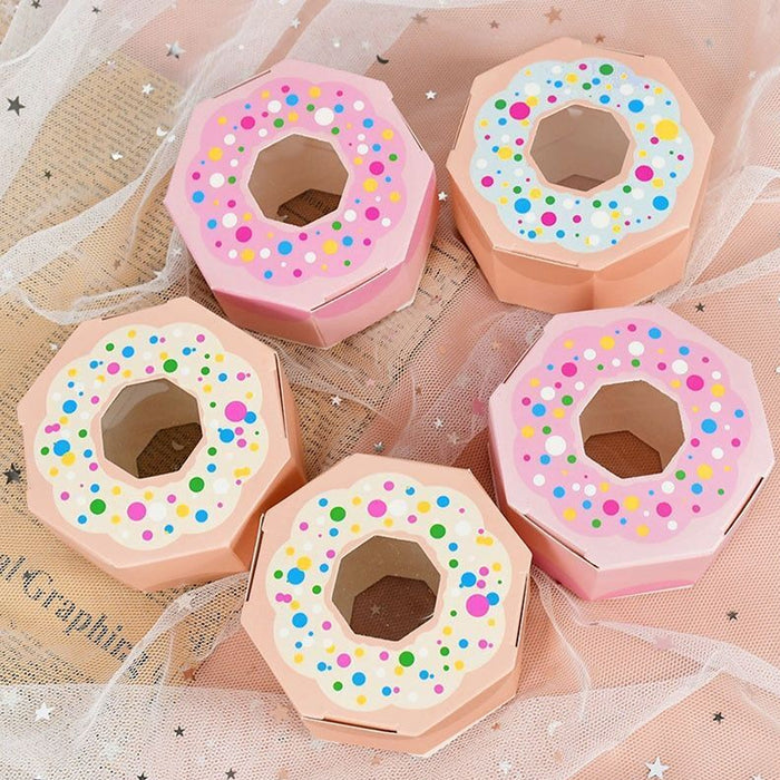 100PCS Doughnut Polygon Candy Boxes – Fun Party Gift Packaging