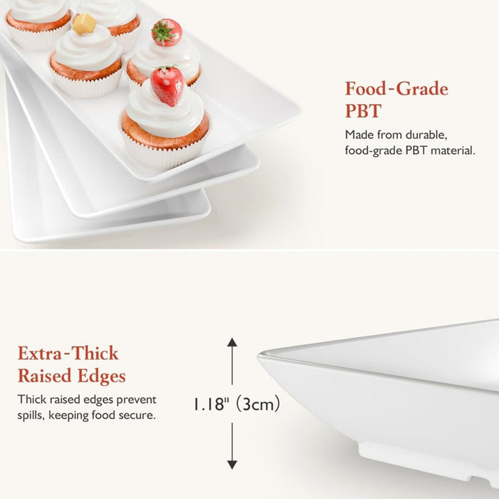 3-Tier Food-Grade PBT Dessert Display Stand 30 x 46 cm Black Metal Frame