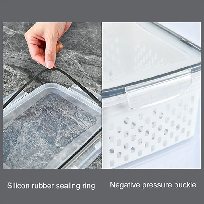 3 Piece Food Storage Container Set With Draining Baskets