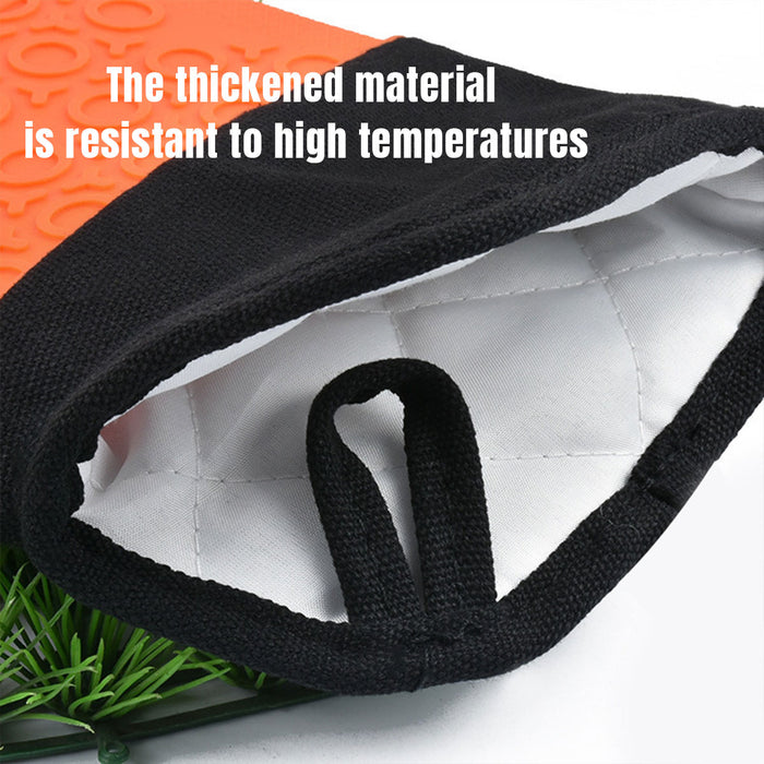 2 Pcs Insulated Oven Mitts Heat-Resistant Silicone with Lining