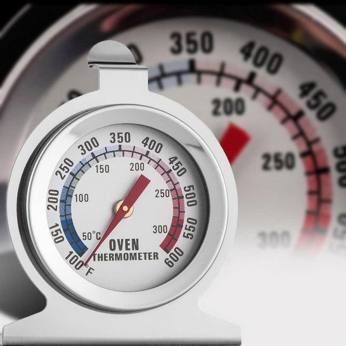 Stainless Steel Oven Thermometer with Large Dial Red Indicator