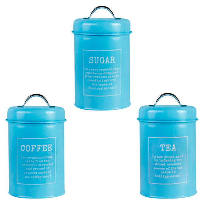3 Pcs Airtight Storage Jars with Handles Tea Coffee Sugar