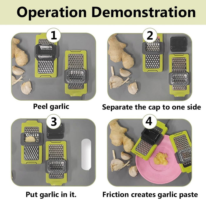 2 Pcs Manual Garlic Grinders 430 Stainless Steel Ergonomic