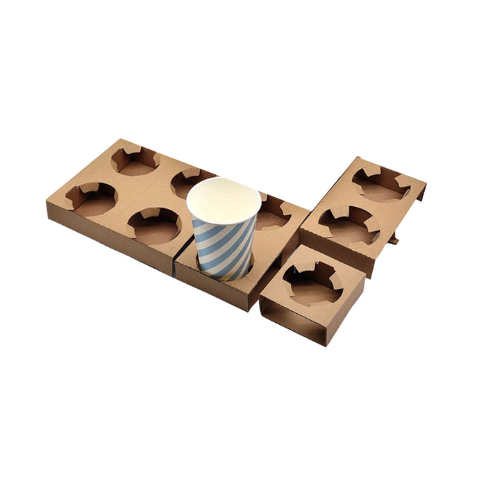 100 Pcs Corrugated Cup Holder Thick Kraft Paper Base