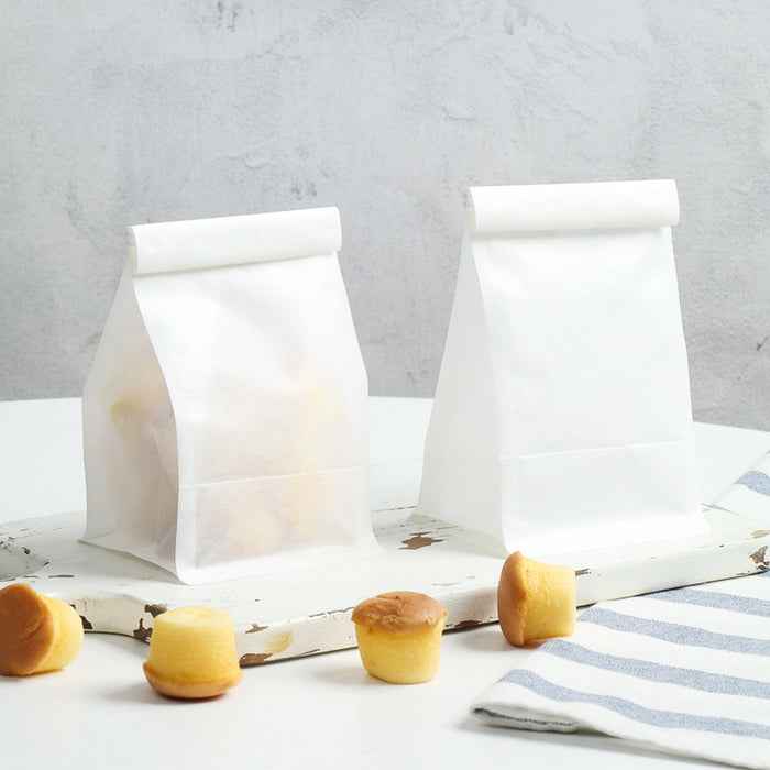 50PCS Oil-proof Paper Bread Bags Self-Standing Baking Packaging Fresh Seal Bags