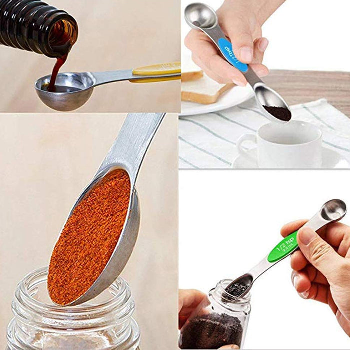 8 Pcs Measuring Spoon Set Dual Head Magnetic 430 Steel