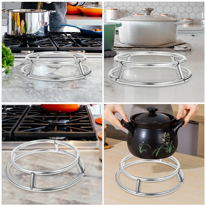 Thickened Stainless Steel Double-Layer Pot Rack Heat Resistant Kitchen Stand