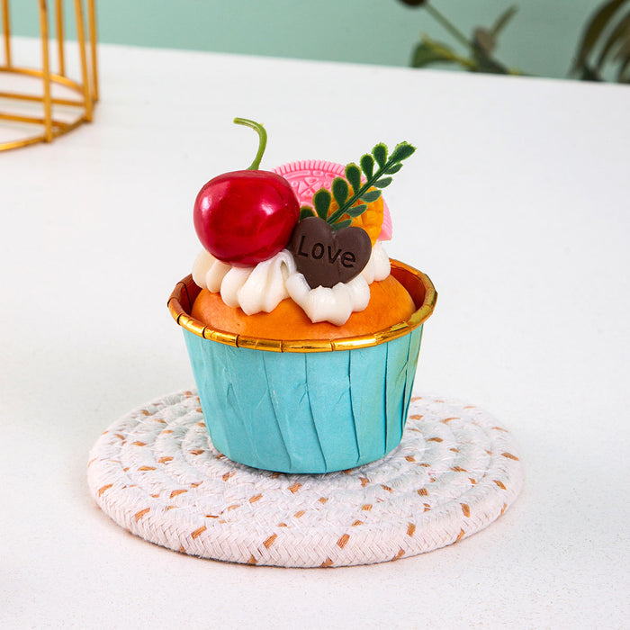 8pcs Round Cotton Woven Coaster, Dining Table Mat