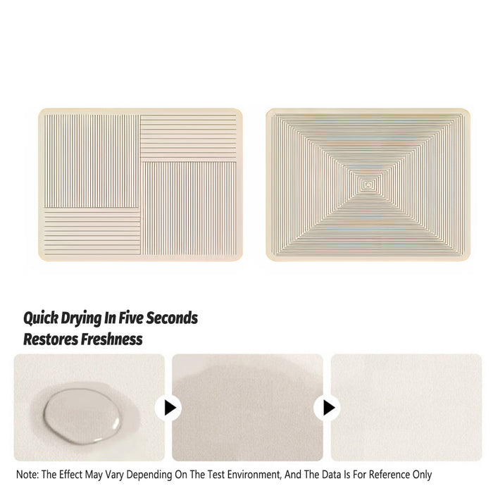 2 Pcs Kitchen Absorbent Draining Mats Heat Insulation Non-Slip 40x30cm