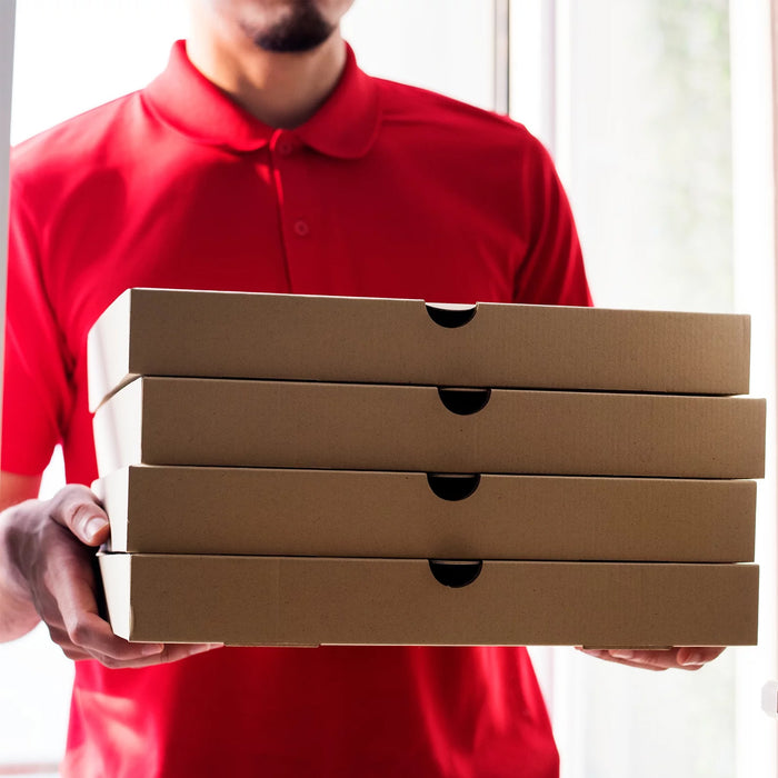 50 Pcs Cardboard Pizza Boxes with Aluminium Foil Lining for Heat Retention