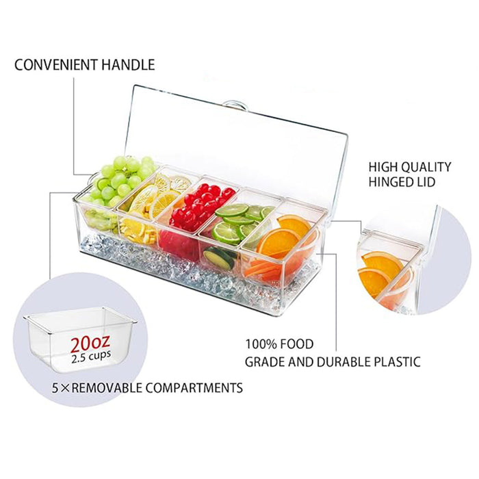 Outdoor Picnic Ice Box Split Salad Plate Clear BPA Free