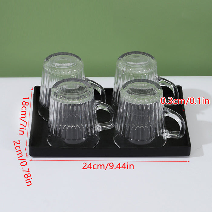 12 Pcs Rectangular PP Plastic Serving Tray with Non-Slip Surface 24 x 18 cm