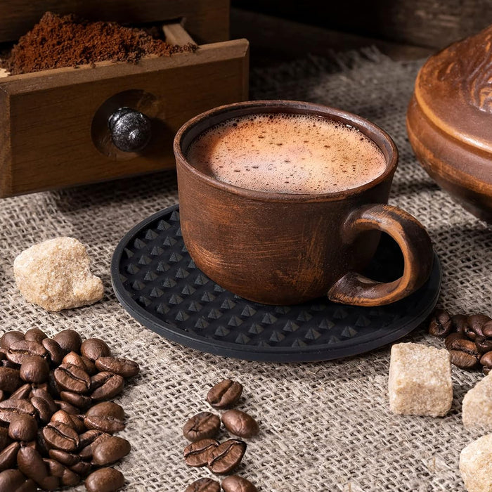 6 Pcs Silicone Coasters Non-Slip Heat Resistant 10 cm