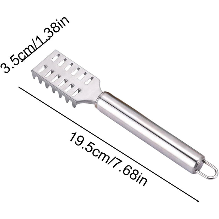 Stainless Steel Fish Scraper with Ergonomic Handle Silver