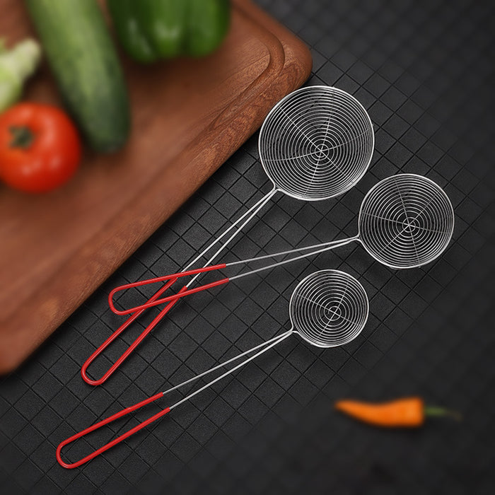 3 Piece Stainless Steel Slotted Spoons Set Anti Slip Handle