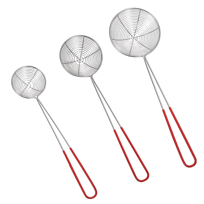 3 Piece Stainless Steel Slotted Spoons Set Anti Slip Handle