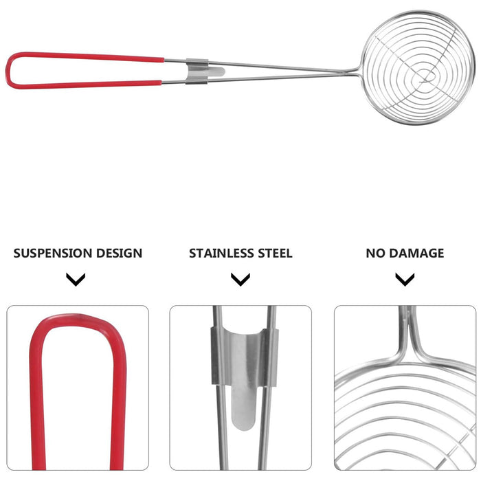 3 Piece Stainless Steel Slotted Spoons Set Anti Slip Handle