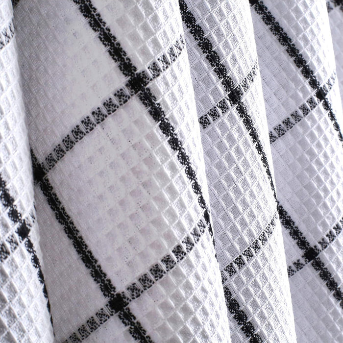 12pcs Cotton Dish Towel Set, Black White Checkered Kitchen Cleaner