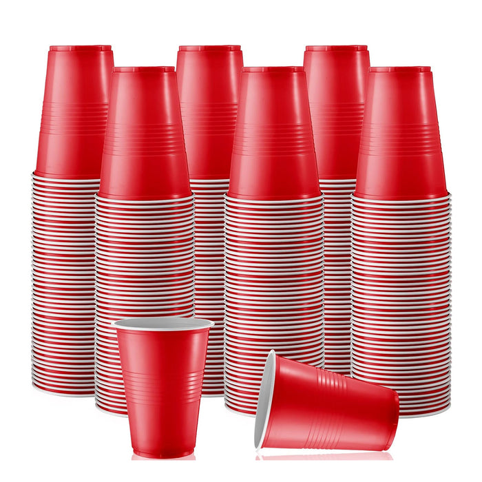 50PCS 16oz Red Plastic Party Cups With Textured Grip