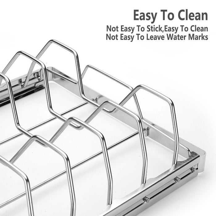 430 Stainless Steel Foldable BBQ Rib Rack Grill Net 26.6 x 22.2 cm