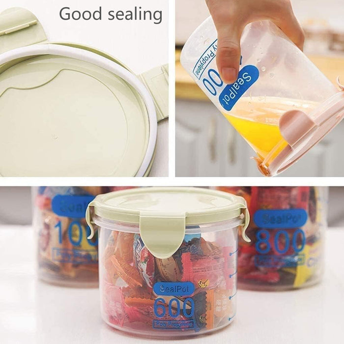 9 Pcs Airtight Food Storage Jars with Snap-Seal Lids